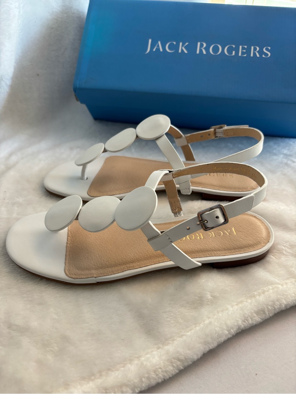 Jack Rogers Women’s Worth Flat Sandal Vanchetta White Size 6M - Picture 3 of 11